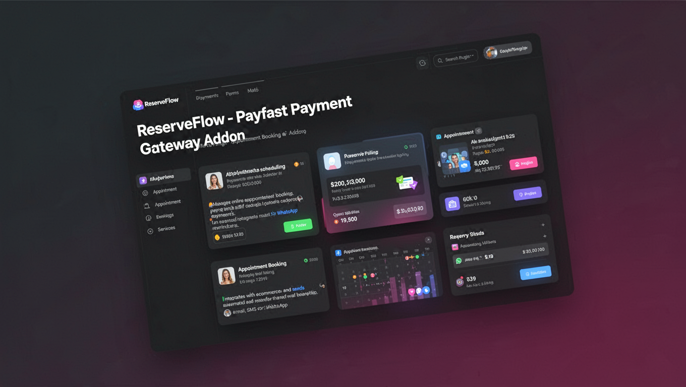 Preview of ReserveFlow - Payfast Payment Gateway Addon