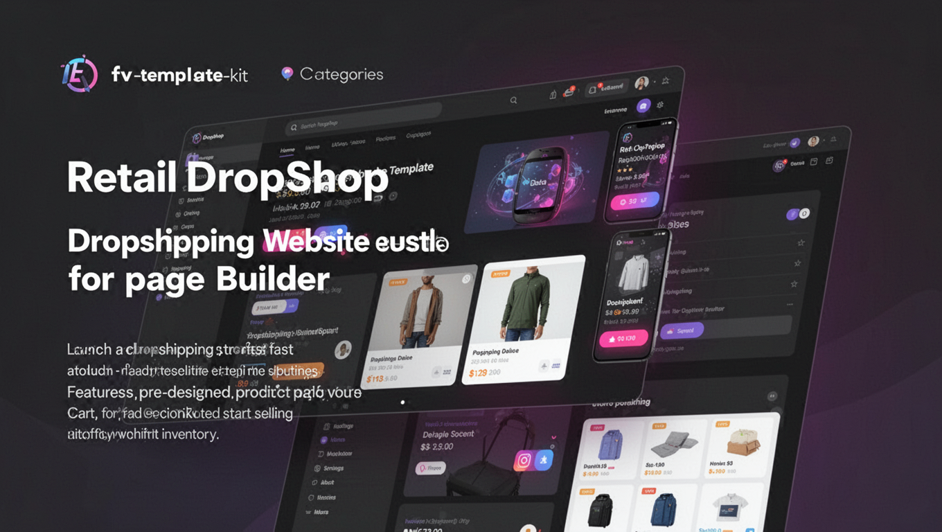 Preview of Retail DropShop - Dropshipping Website Template for Elementor