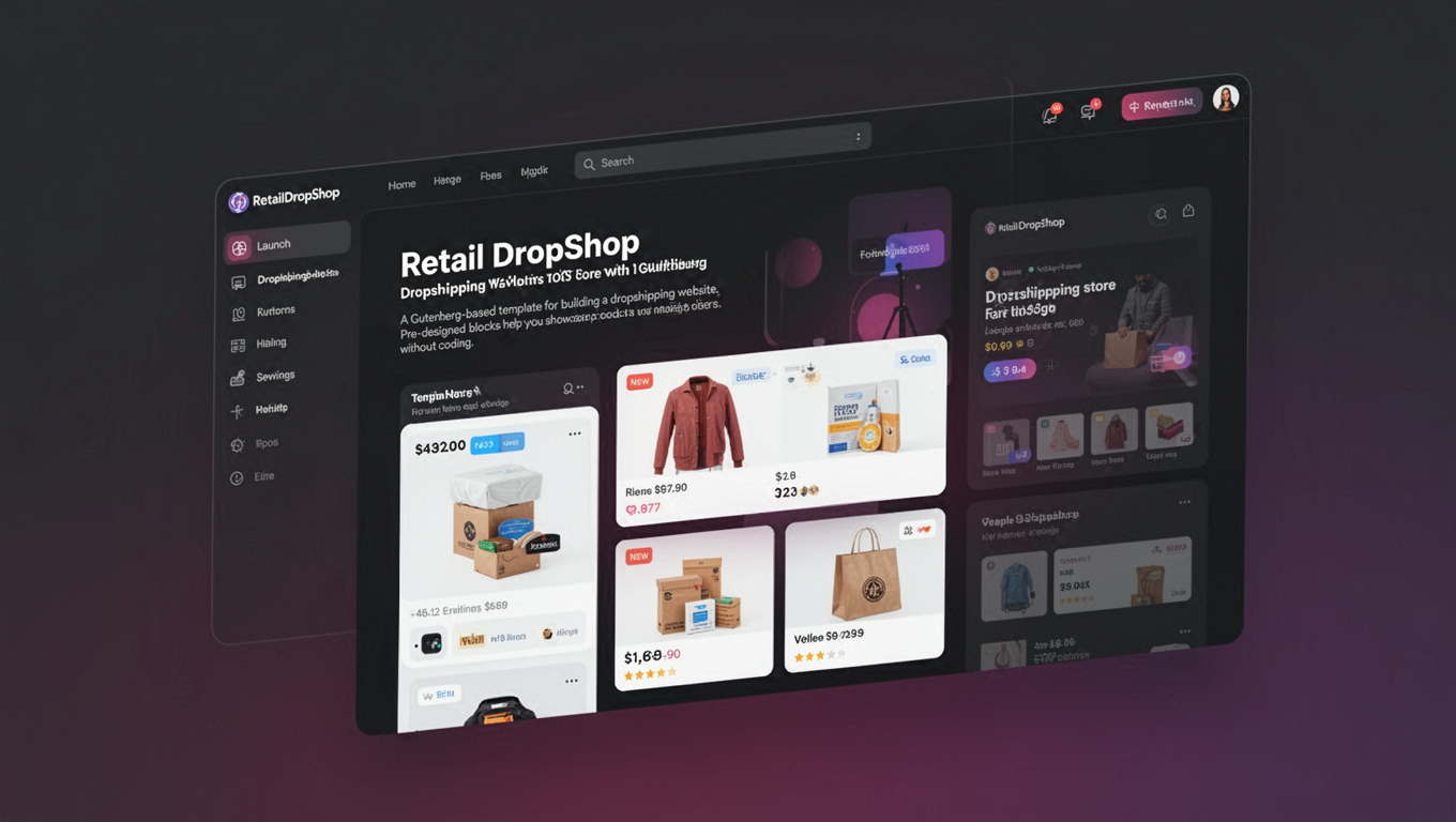 Preview of Retail DropShop - Dropshipping Website Template for Gutenberg