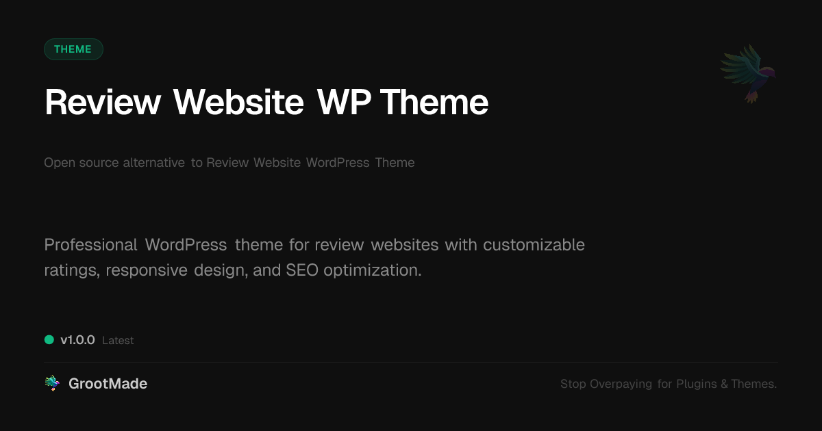 Preview of Review Website WP Theme