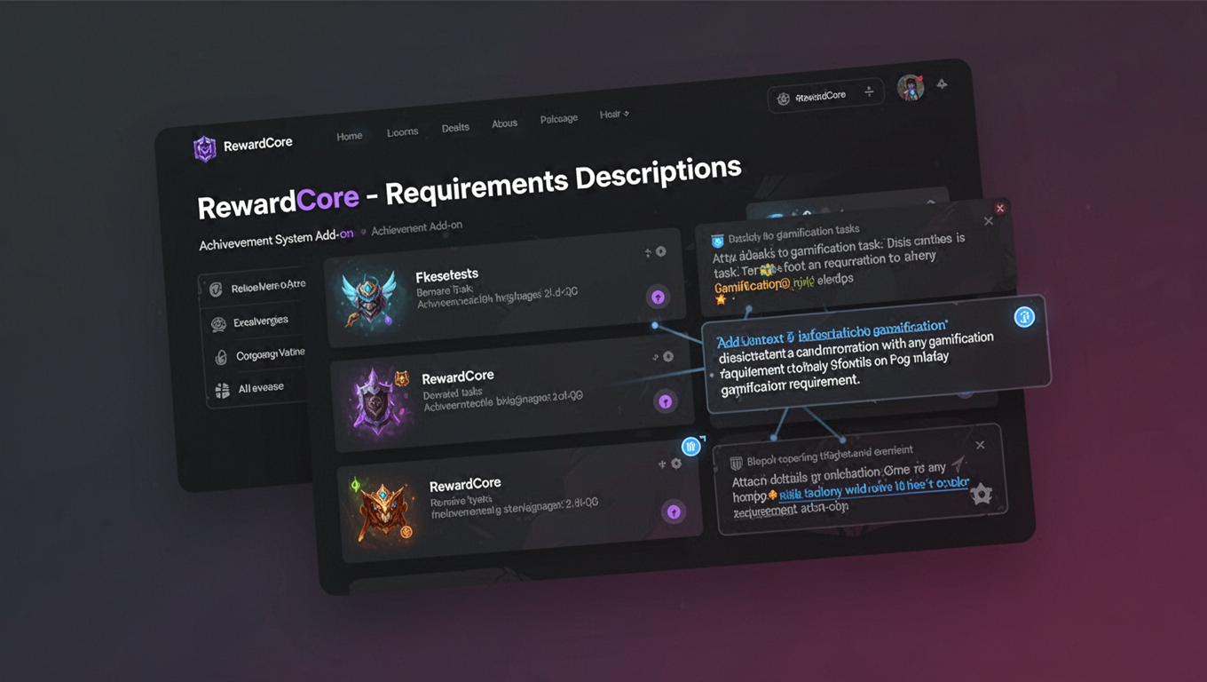 Preview of RewardCore - Requirements Descriptions