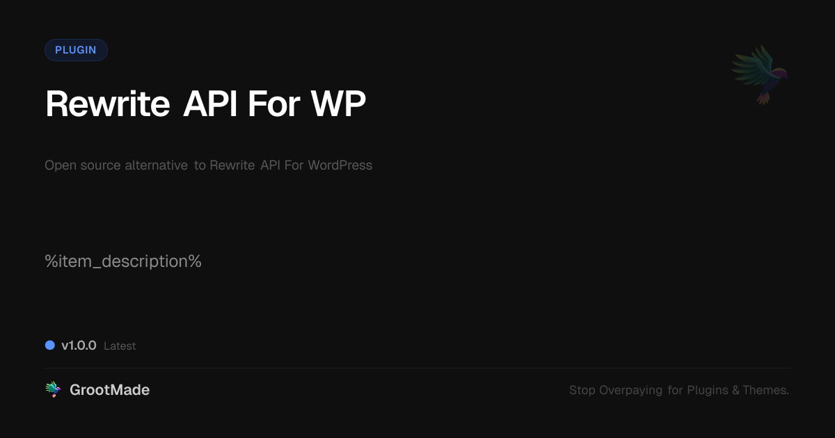Preview of Rewrite API For WP