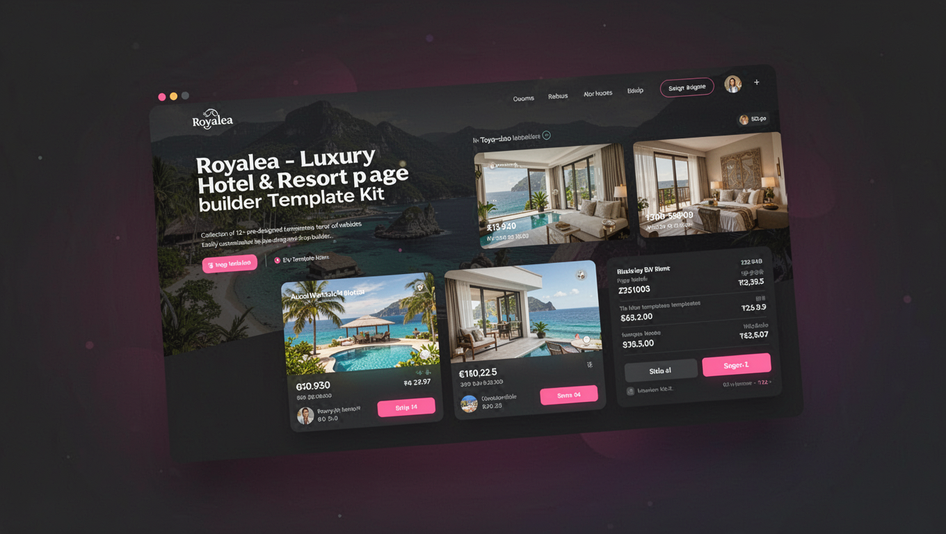 Preview of Royalea - Luxury Hotel & Resort Elementor Template Kit