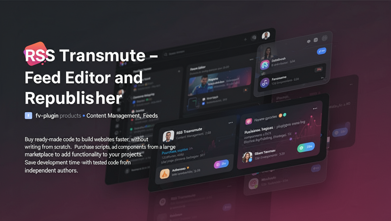 Preview of RSS Transmute - Feed Editor and Republisher