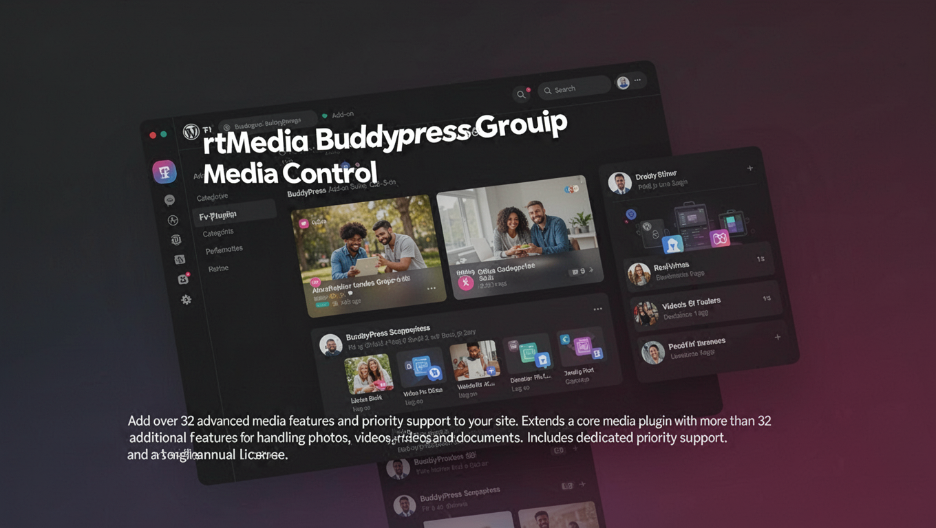Preview of rtMedia BuddyPress Group Media Control