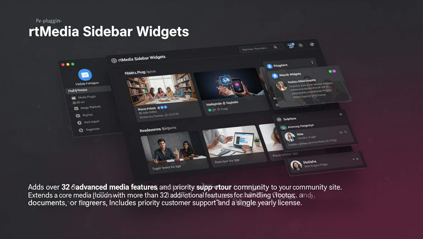 Preview of rtMedia Sidebar Widgets