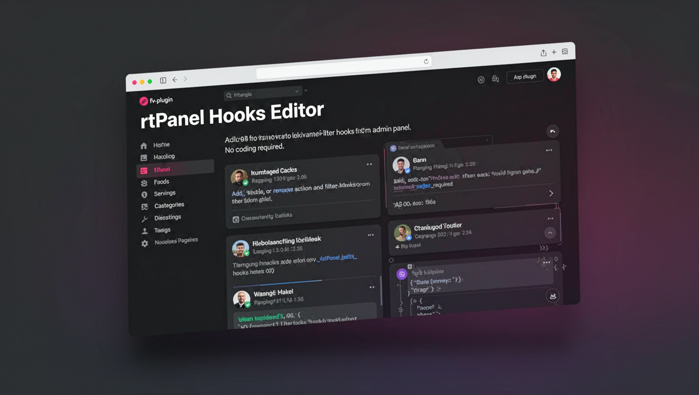 Preview of rtPanel Hooks Editor