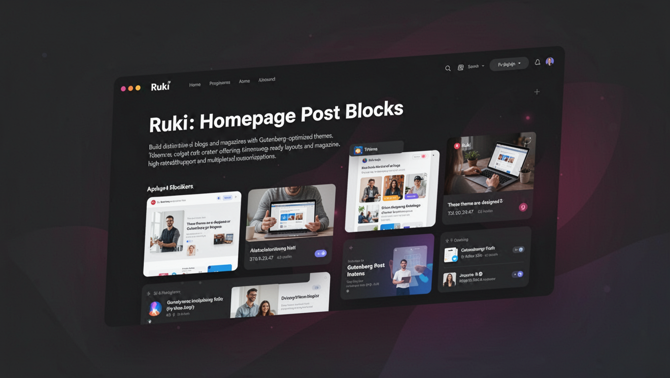 Preview of Ruki: Homepage Post Blocks