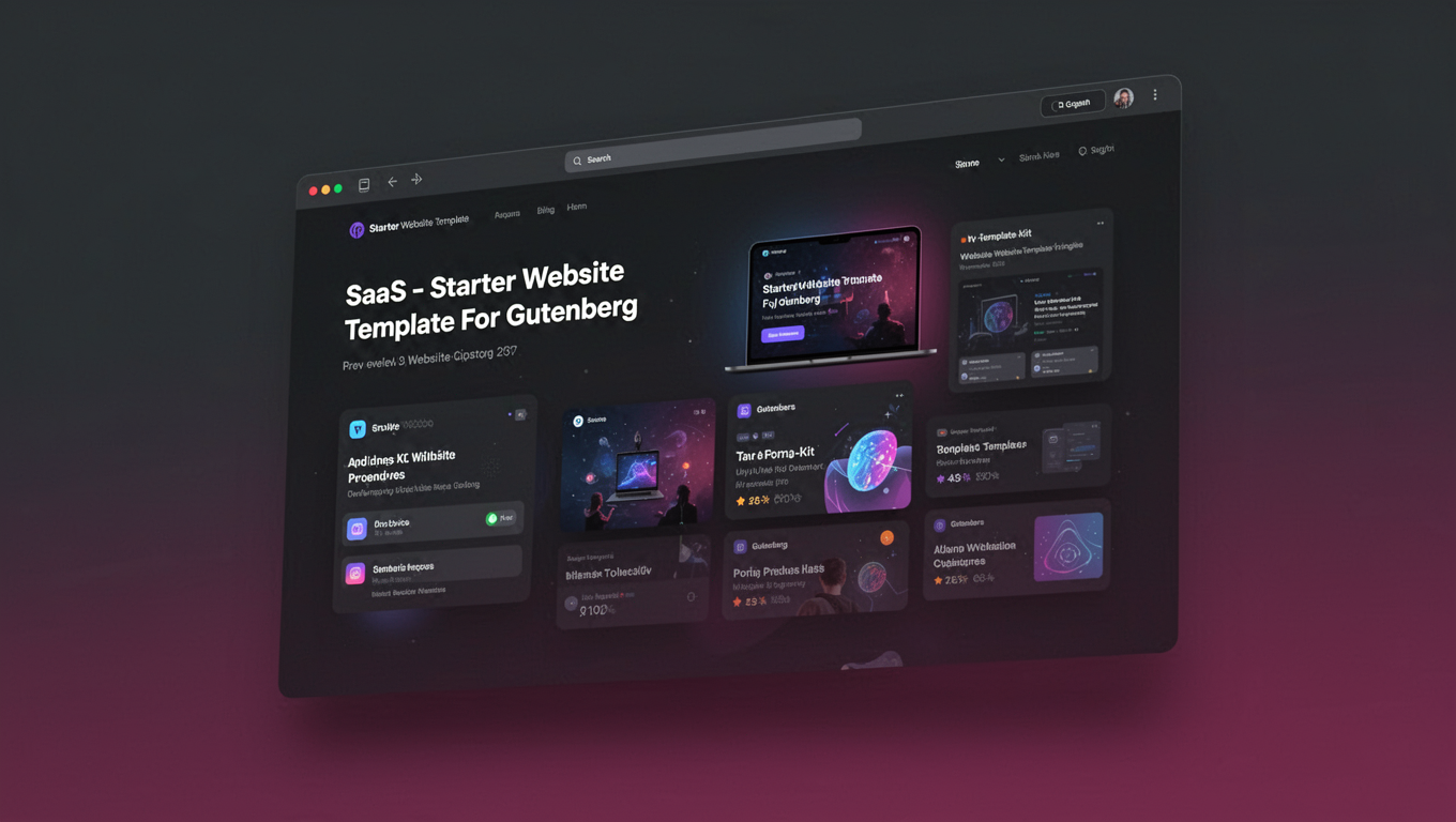 Preview of SaaS - Starter Website Template For Gutenberg
