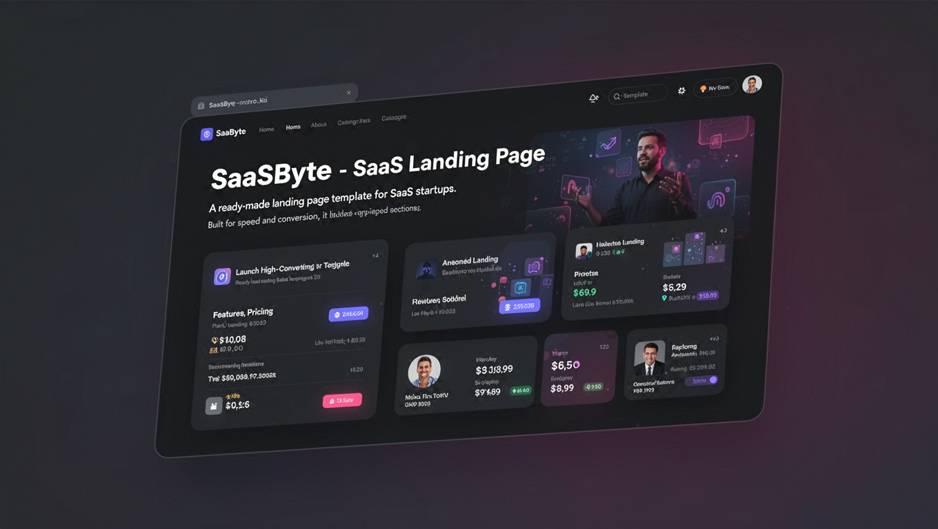 Preview of SaaSByte - SaaS Landing Page Template