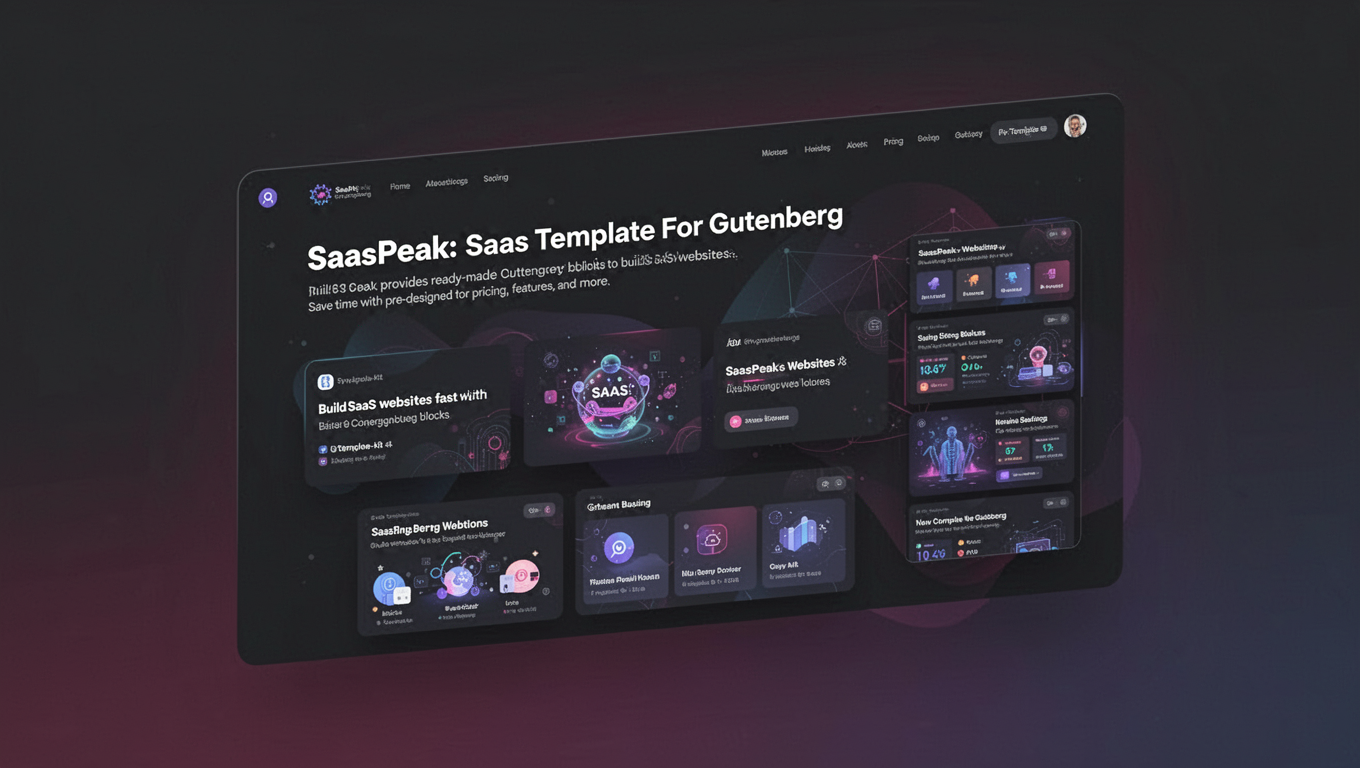 Preview of SaasPeak: Saas Template For Gutenberg