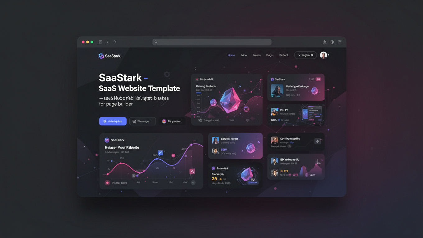 Preview of SaaStark - SaaS Website Template for Elementor