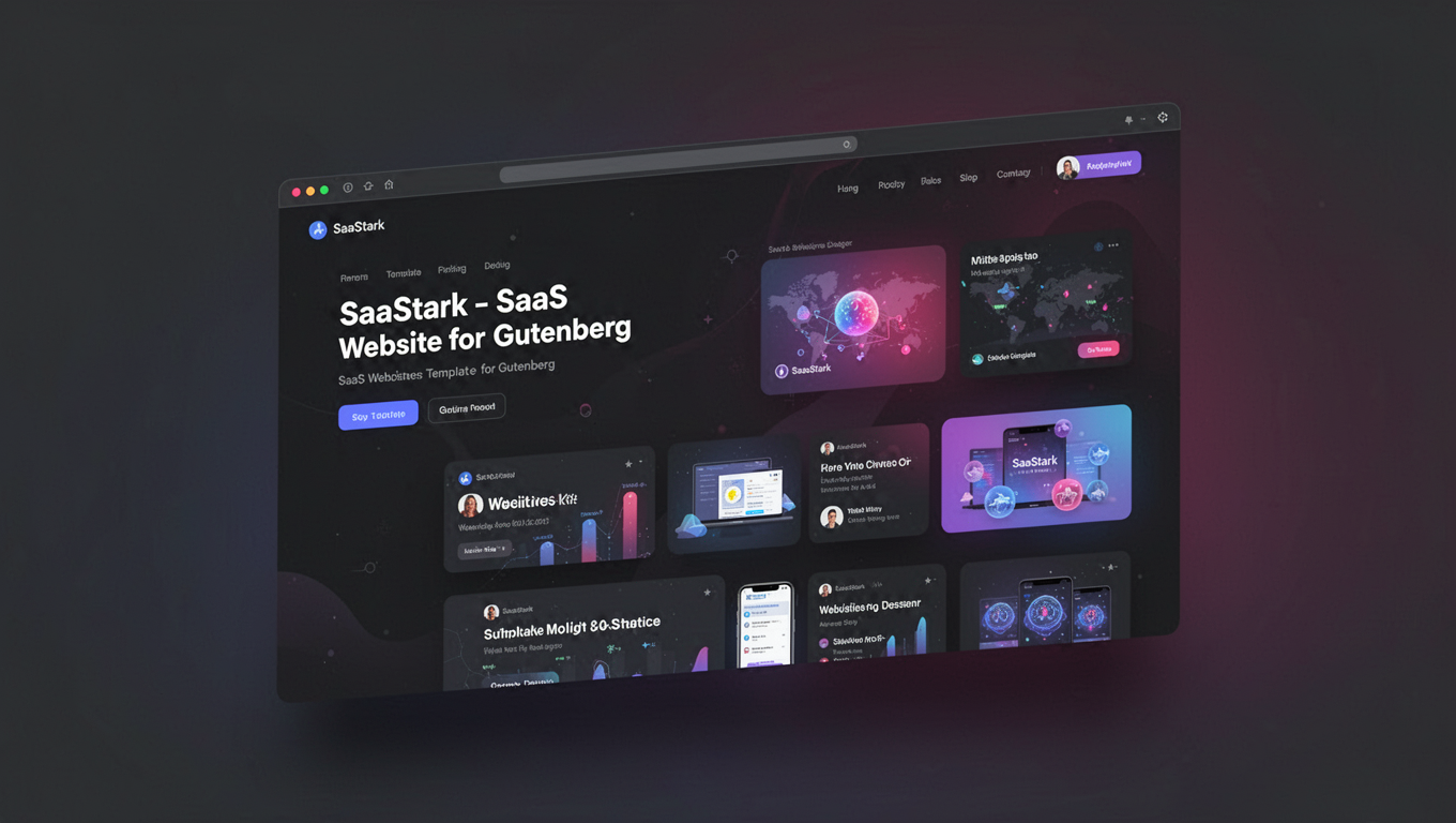 Preview of SaaStark - SaaS Website Template for Gutenberg