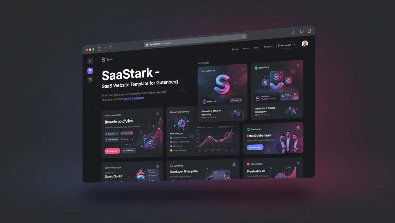 Preview of SaaStark - SaaS Website Template for Gutenberg