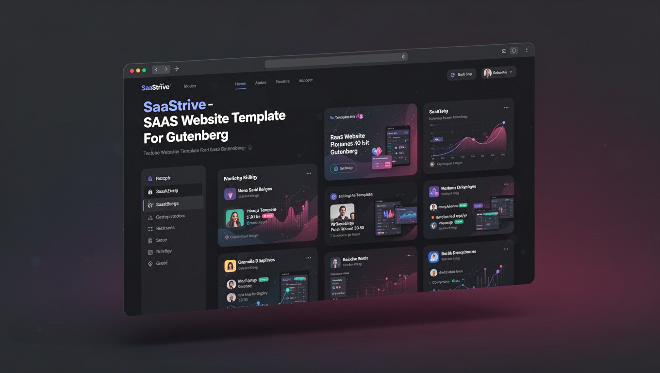 Preview of SaaStrive - SAAS Website Template For Gutenberg