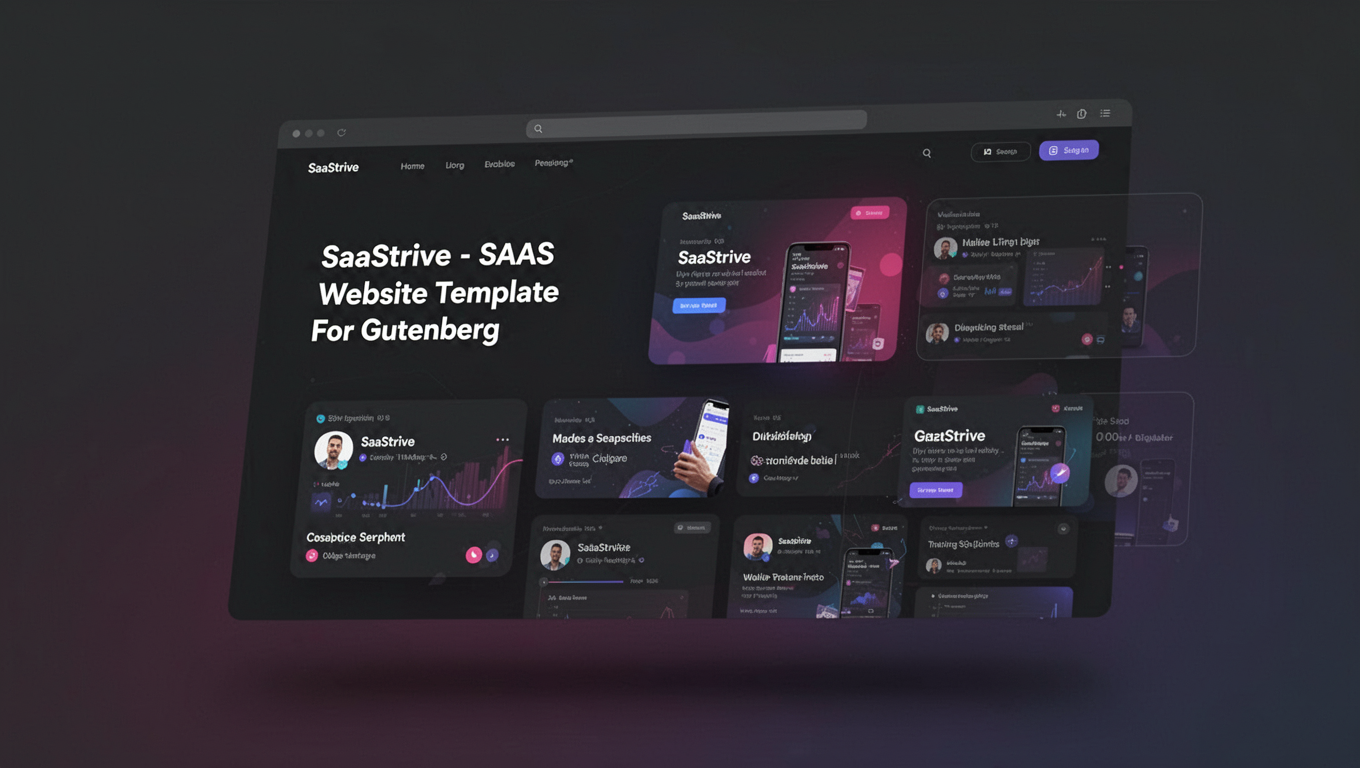 Preview of SaaStrive - SAAS Website Template For Gutenberg