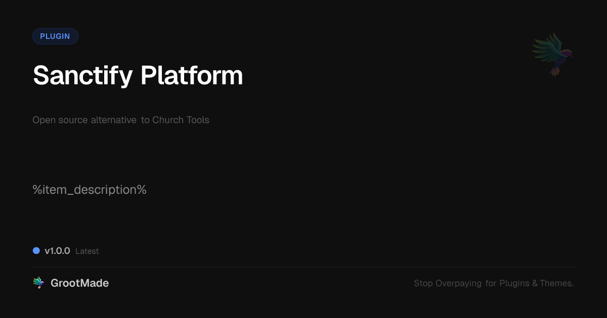 Preview of Sanctify Platform