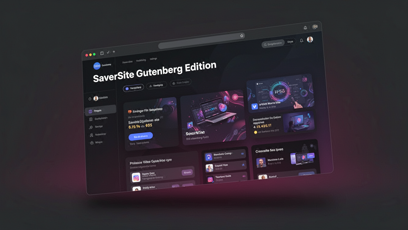 Preview of SaverSite Gutenberg Edition