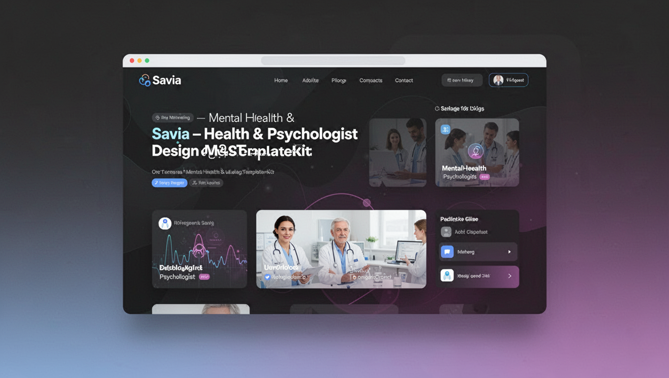 Preview of Savia – Mental Health & Psychologist DesignMaster Template Kit