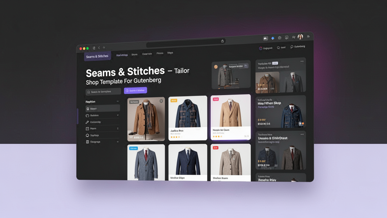 Preview of Seams & Stitches - Tailor Shop Template For Gutenberg