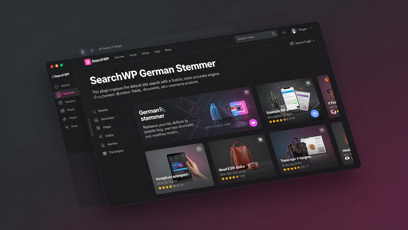 Preview of SearchWP German Stemmer