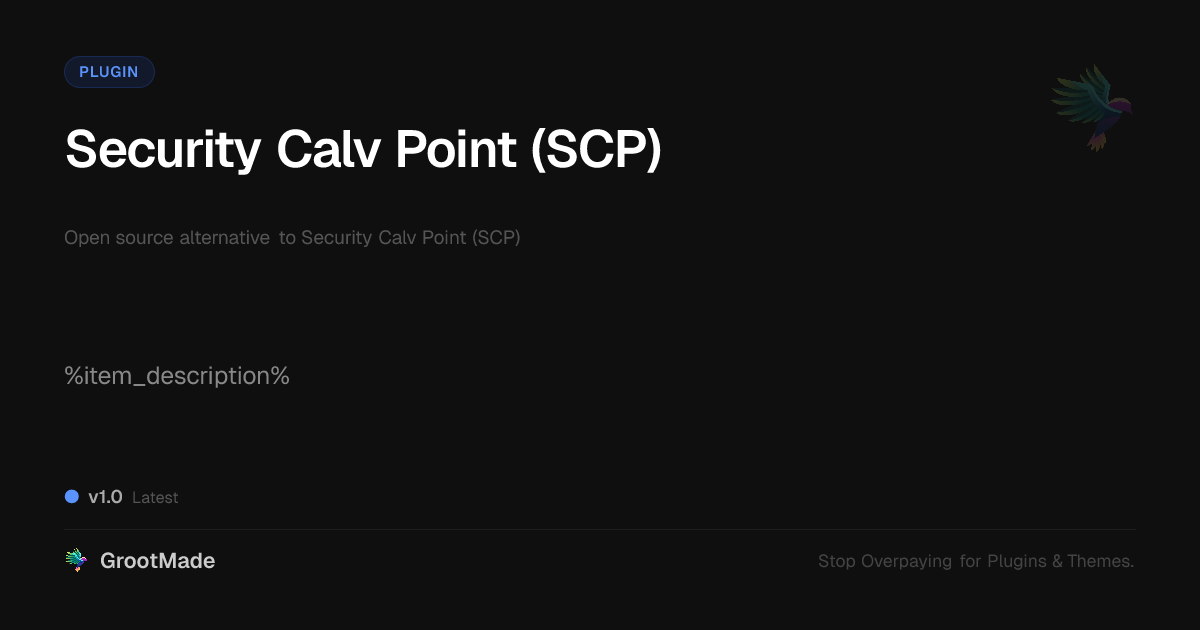 Preview of Security Calv Point (SCP)