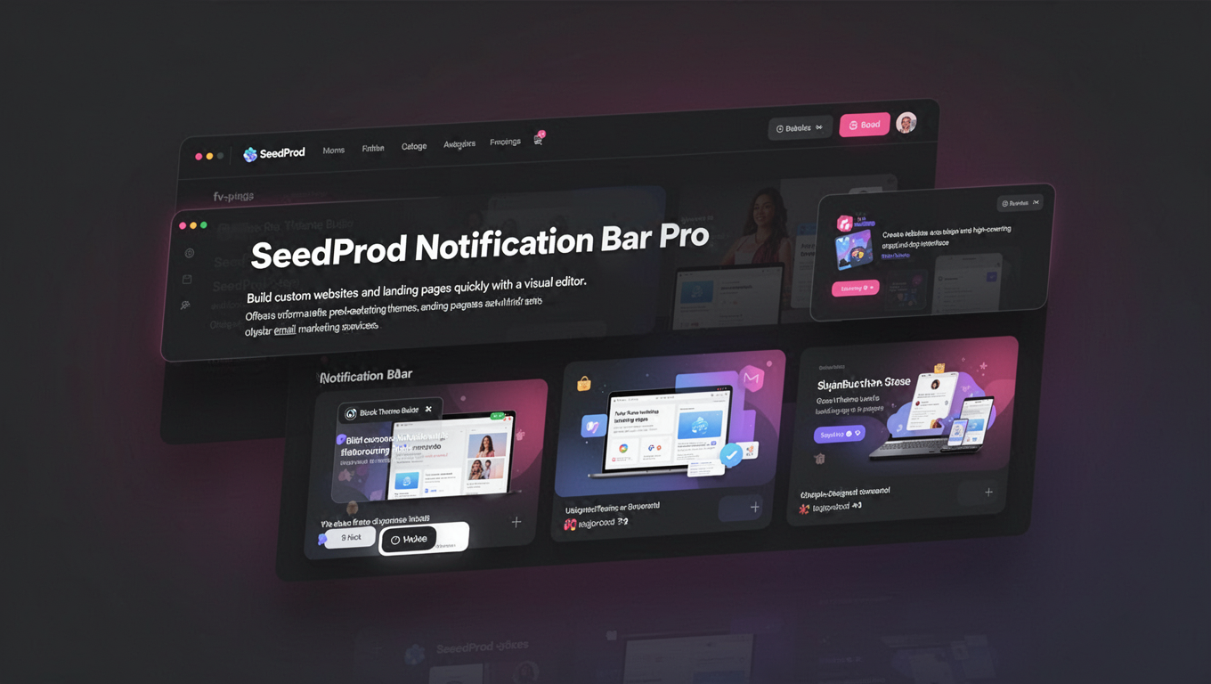 Preview of SeedProd Notification Bar Pro