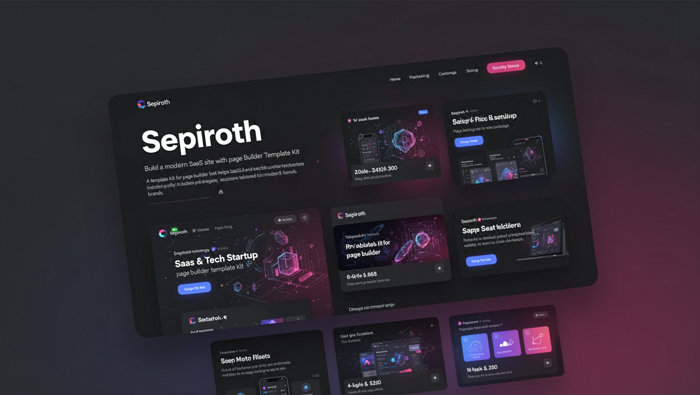 Preview of Sepiroth - Saas & Tech Startup Elementor Template Kit