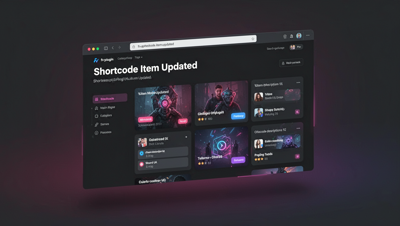 Preview of Shortcode Item Updated
