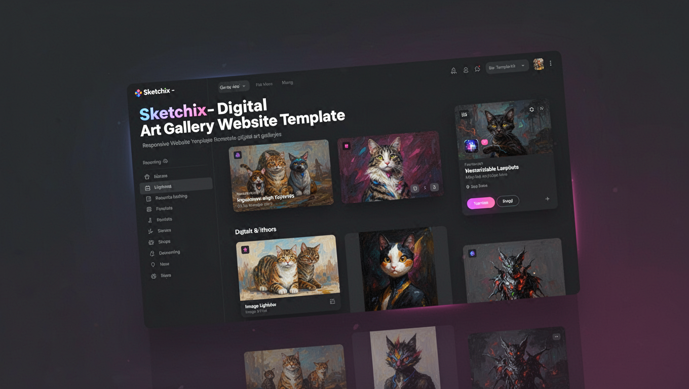 Preview of Sketchix- Digital Art Gallery Website Template