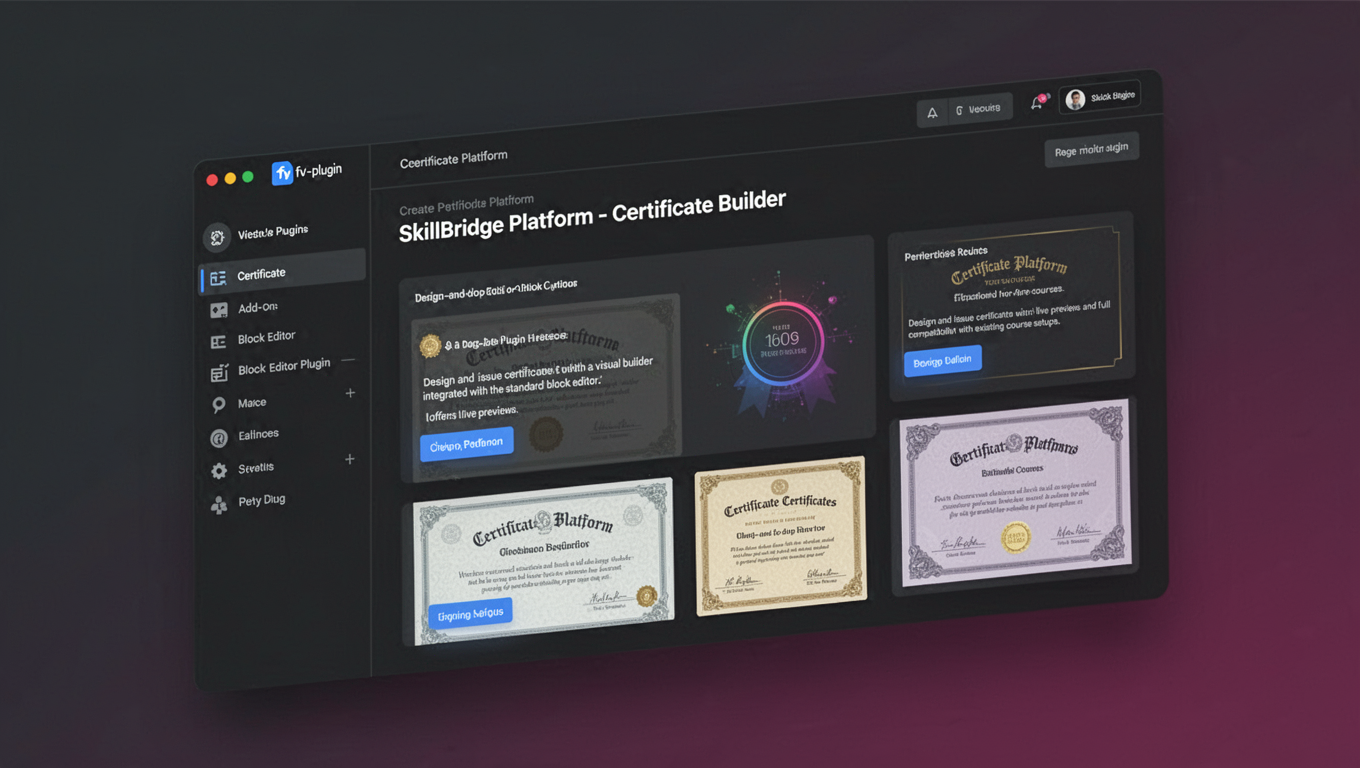Preview of SkillBridge Platform - Certificate Builder
