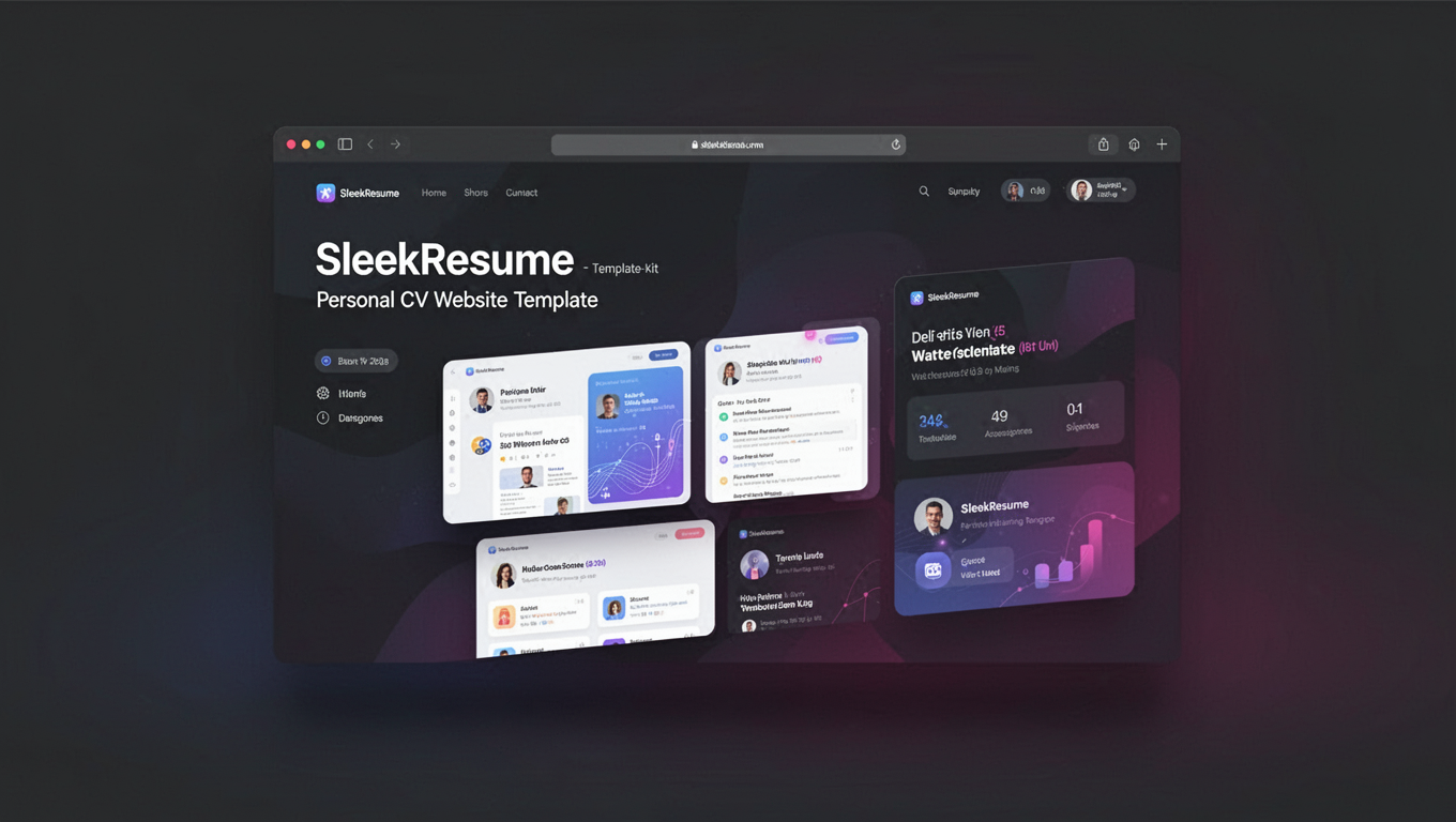 Preview of SleekResume - Personal CV Website Template
