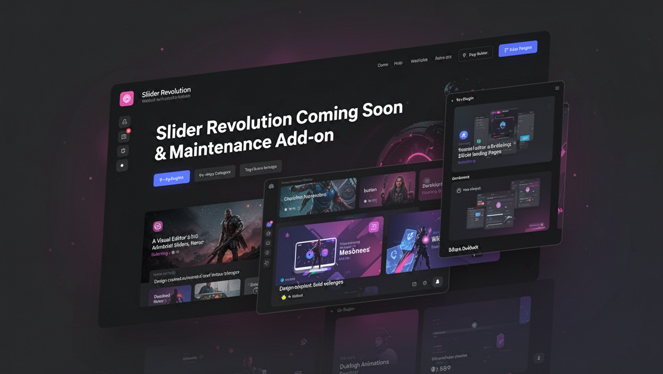 Preview of Slider Revolution Coming Soon & Maintenance Add-on