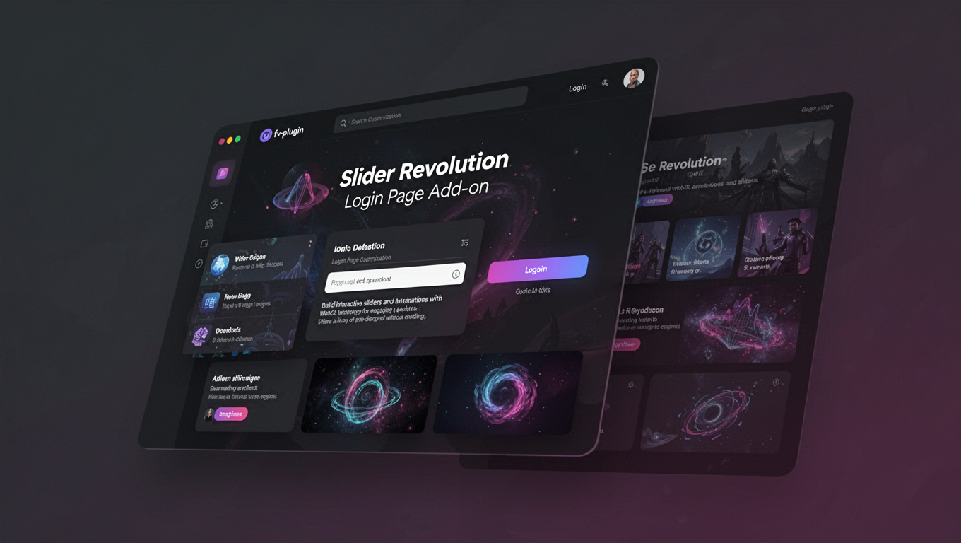 Preview of Slider Revolution Login Page Add-on