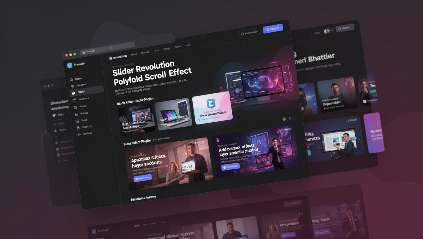 Preview of Slider Revolution Polyfold Scroll Effect