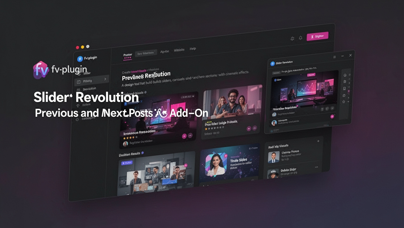 Preview of Slider Revolution Previous and Next Posts Add-On