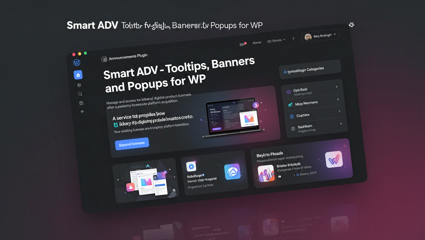Preview of Smart ADV - Tooltips, Banners and Popups for WP