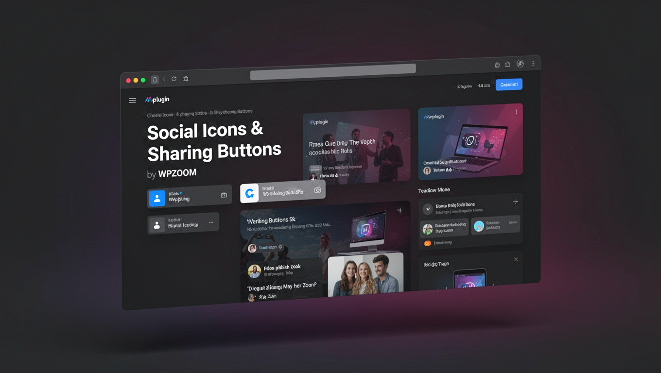 Preview of Social Icons & Sharing Buttons by WPZOOM