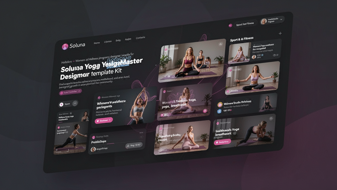 Preview of Soluna - Women Wellness Yoga Studio DesignMaster Template Kit