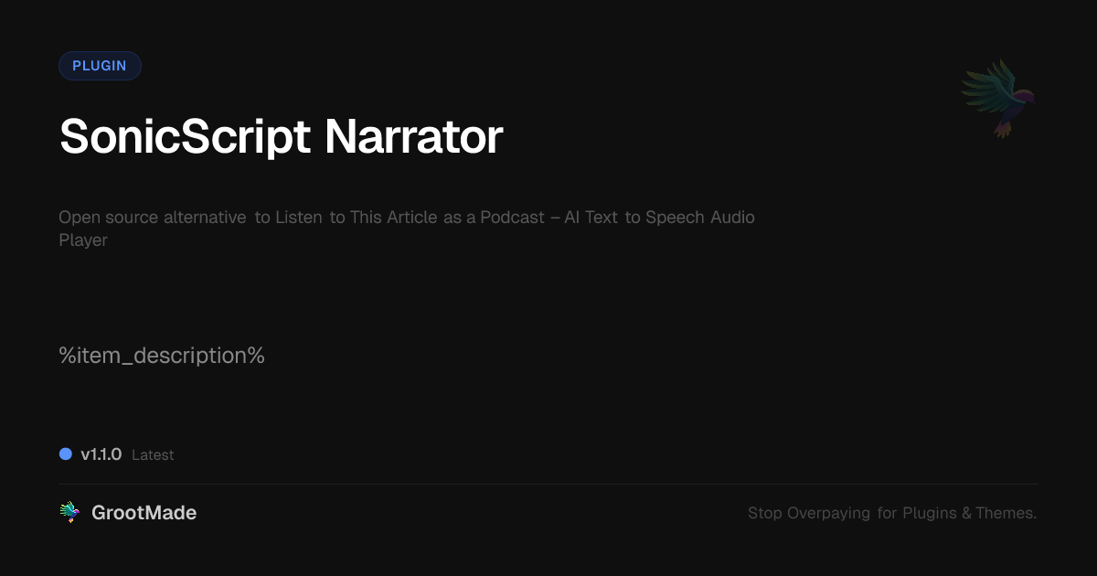 Preview of SonicScript Narrator