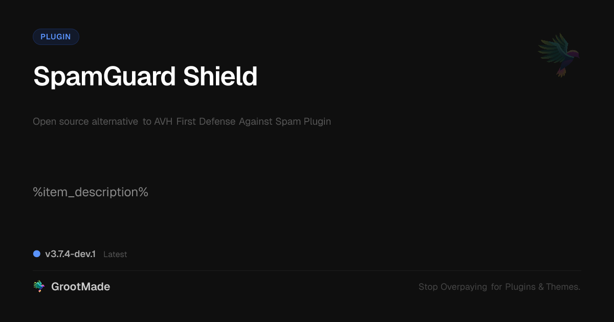 Preview of SpamGuard Shield