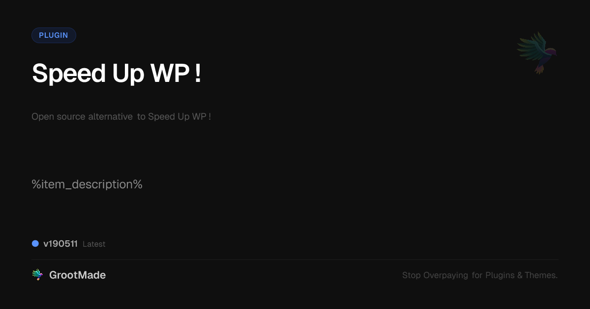 Preview of Speed Up WP !