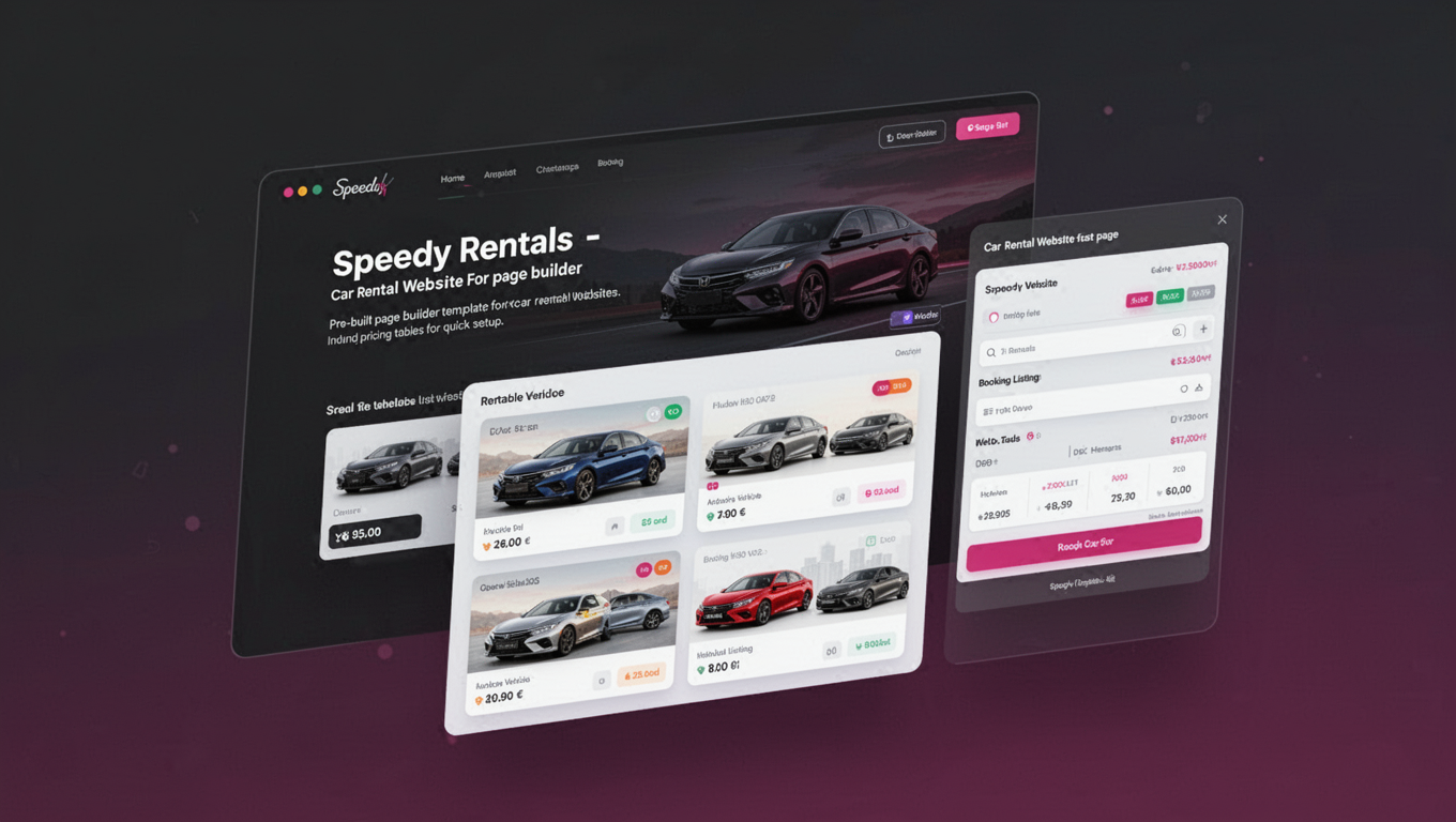 Preview of Speedy Rentals - Car Rental Website For Elementor