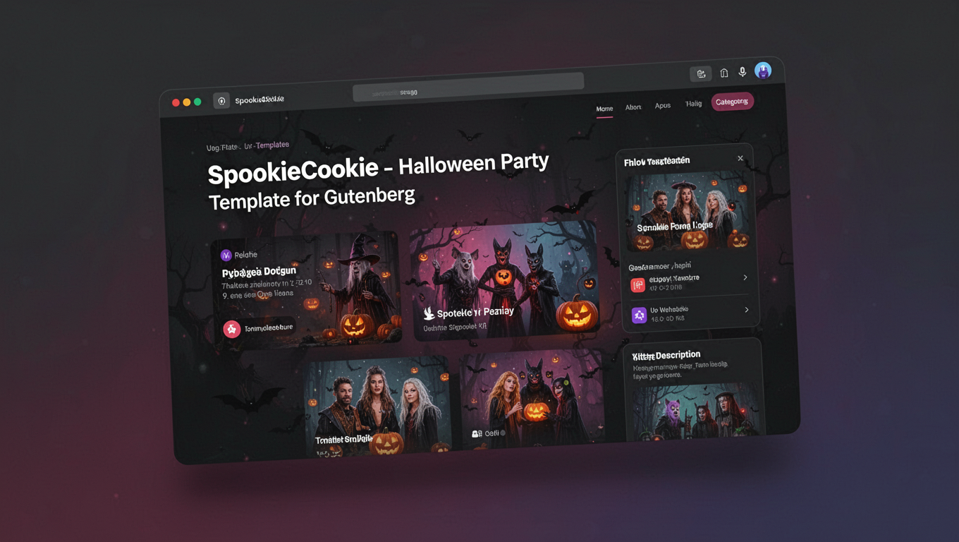 Preview of SpookieCookie - Halloween Party Template for Gutenberg