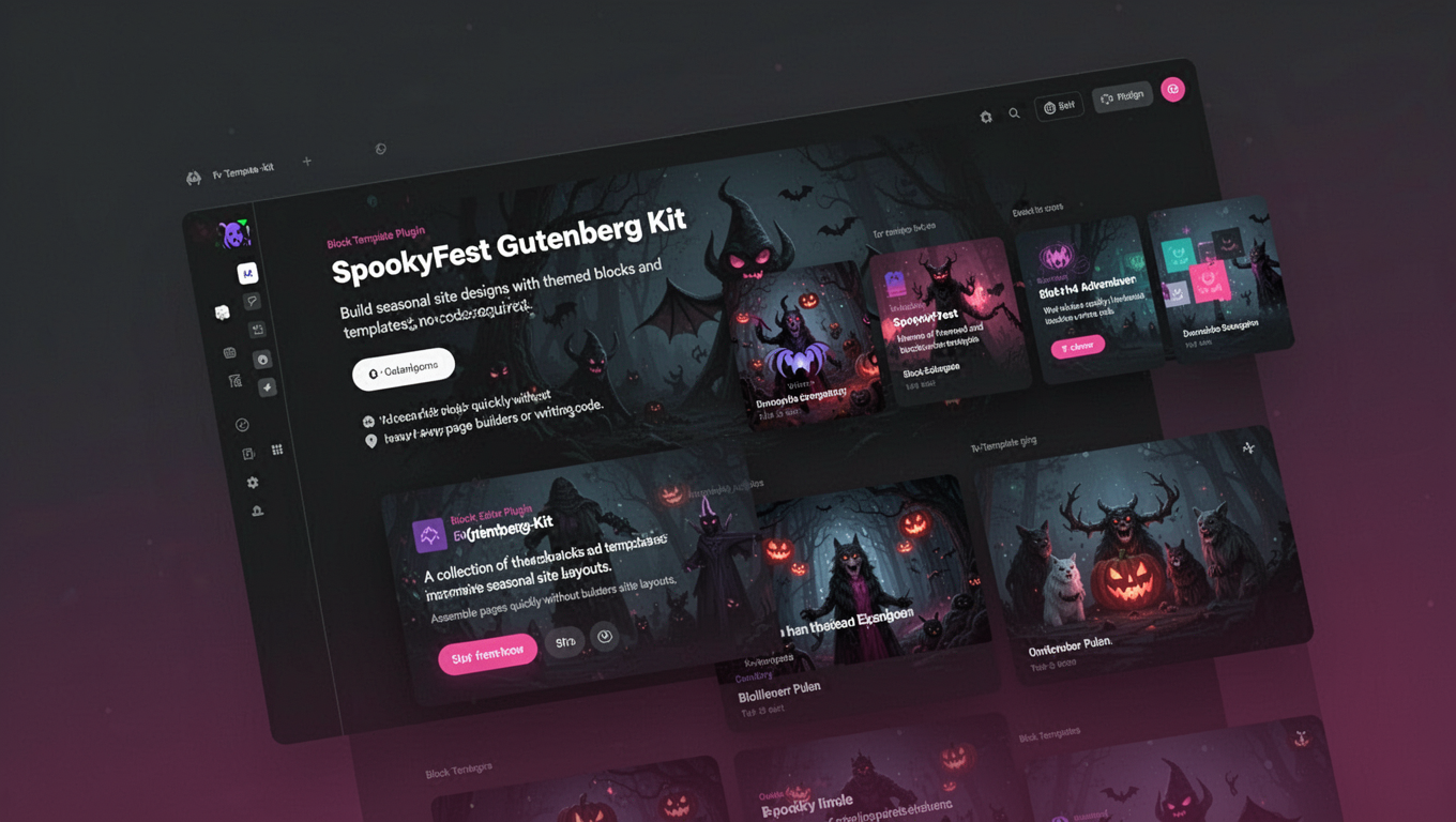 Preview of SpookyFest Gutenberg Kit