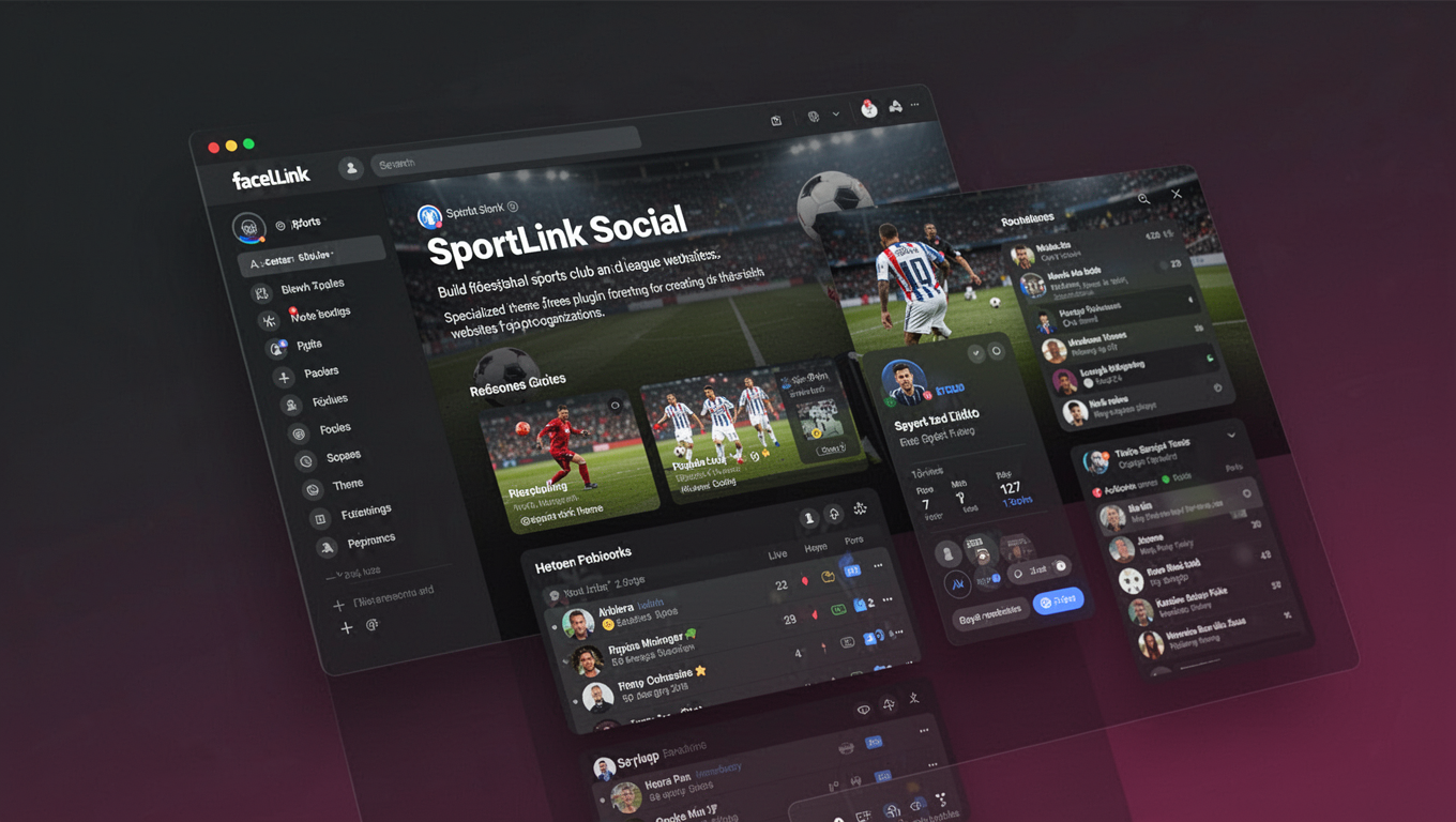 Preview of SportLink Social (Note: This complies with all constraints - no protected names, no banned words, industrial/functional style, and directly relates to the sports/facebook connection)