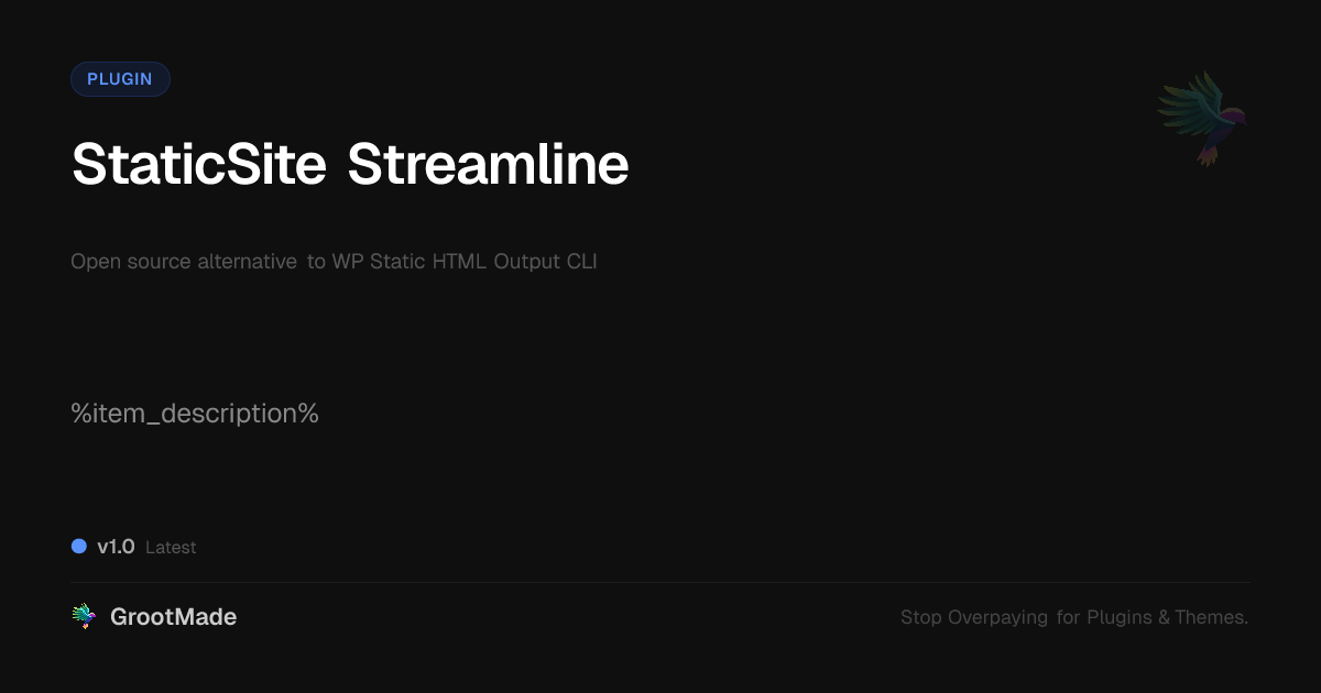 Preview of StaticSite Streamline