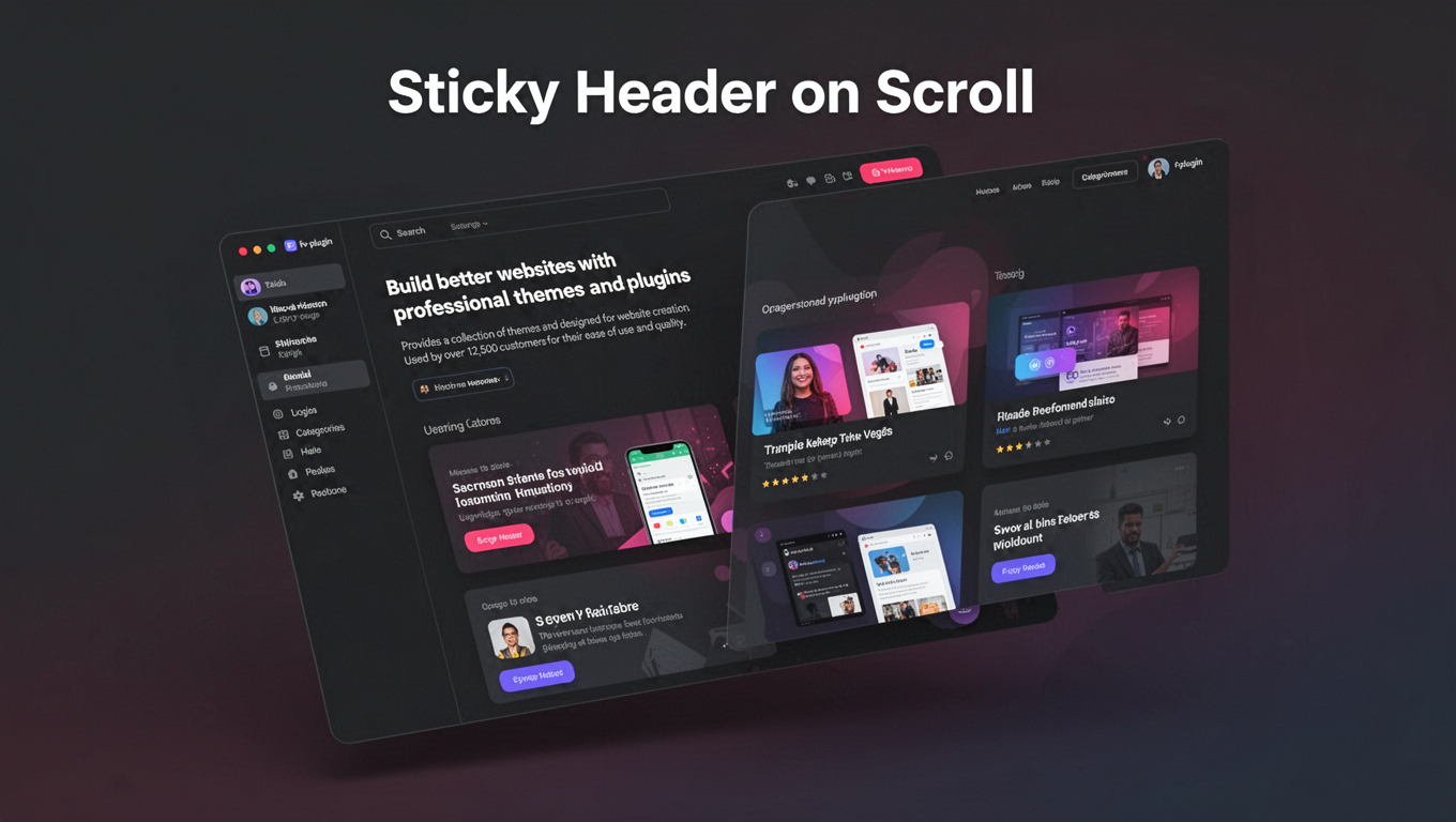 Preview of Sticky Header on Scroll