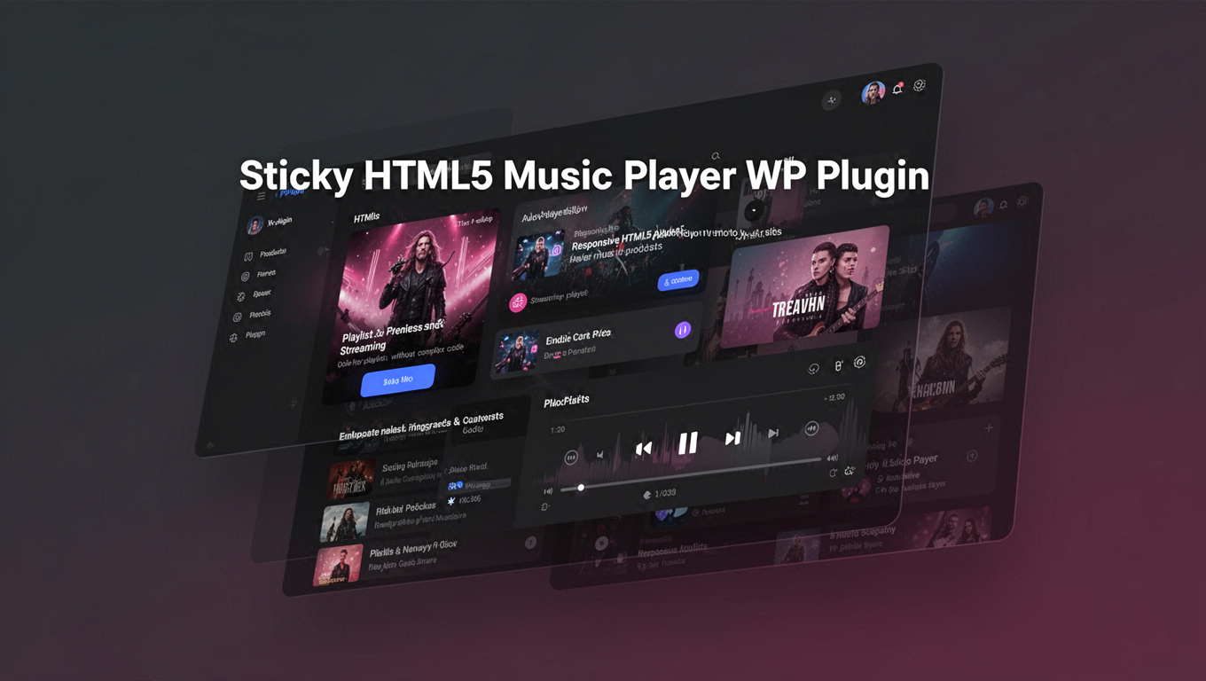 Preview of Sticky HTML5 Music Player WP Plugin