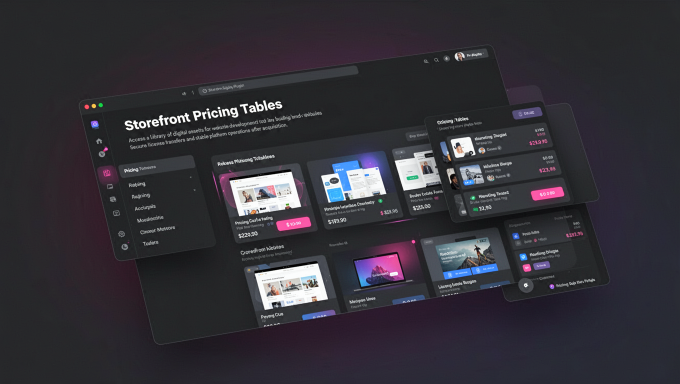 Preview of Storefront Pricing Tables